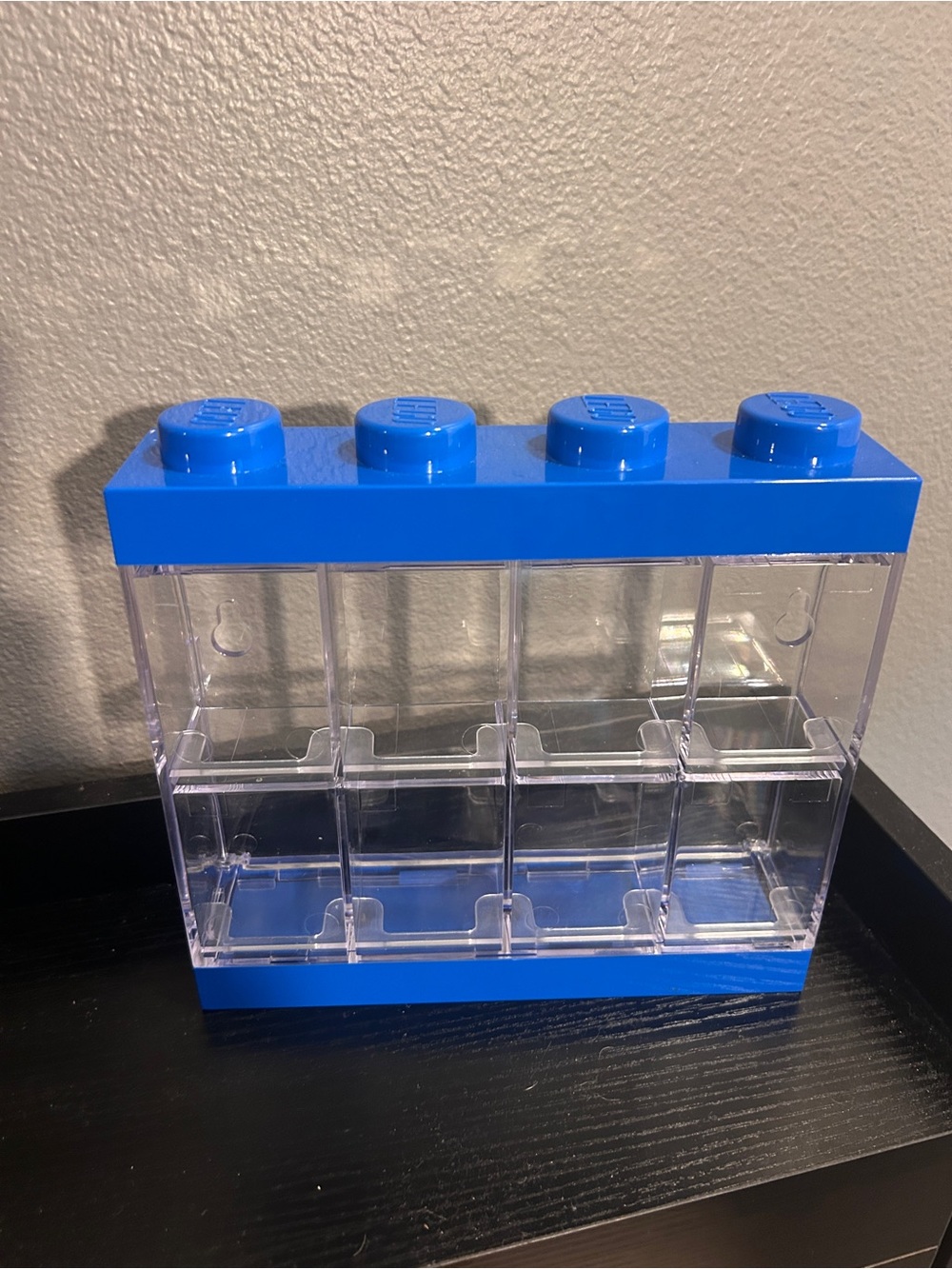 LEGO Minifigure Display Case 8 Blue Room Copenhagen Wall Mount Stackable Storage